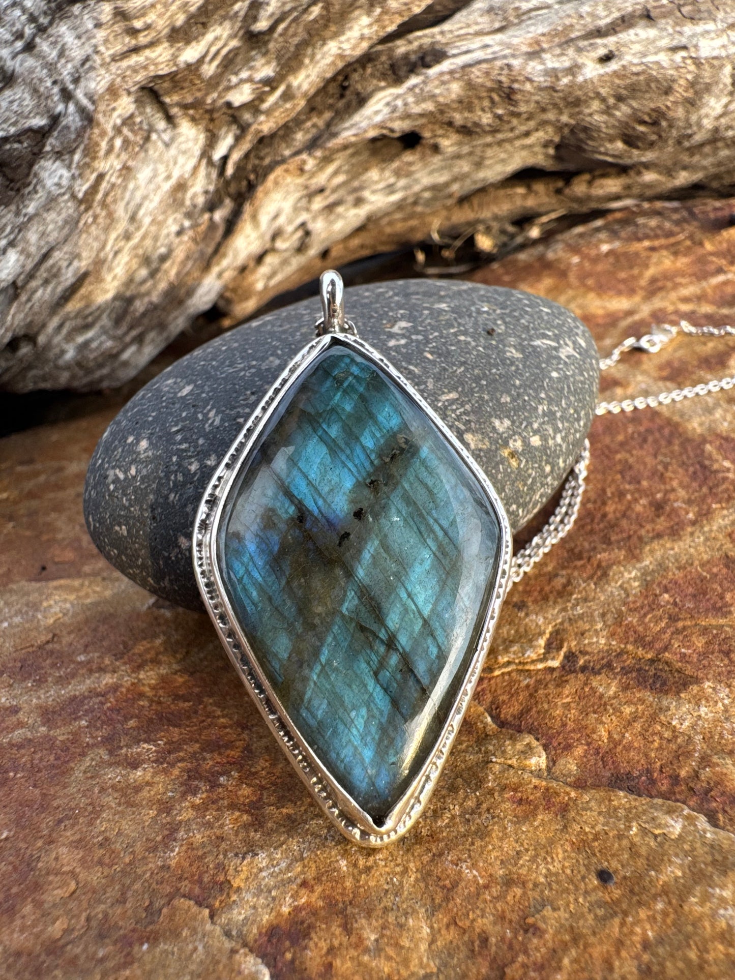 Labradorite statement necklace