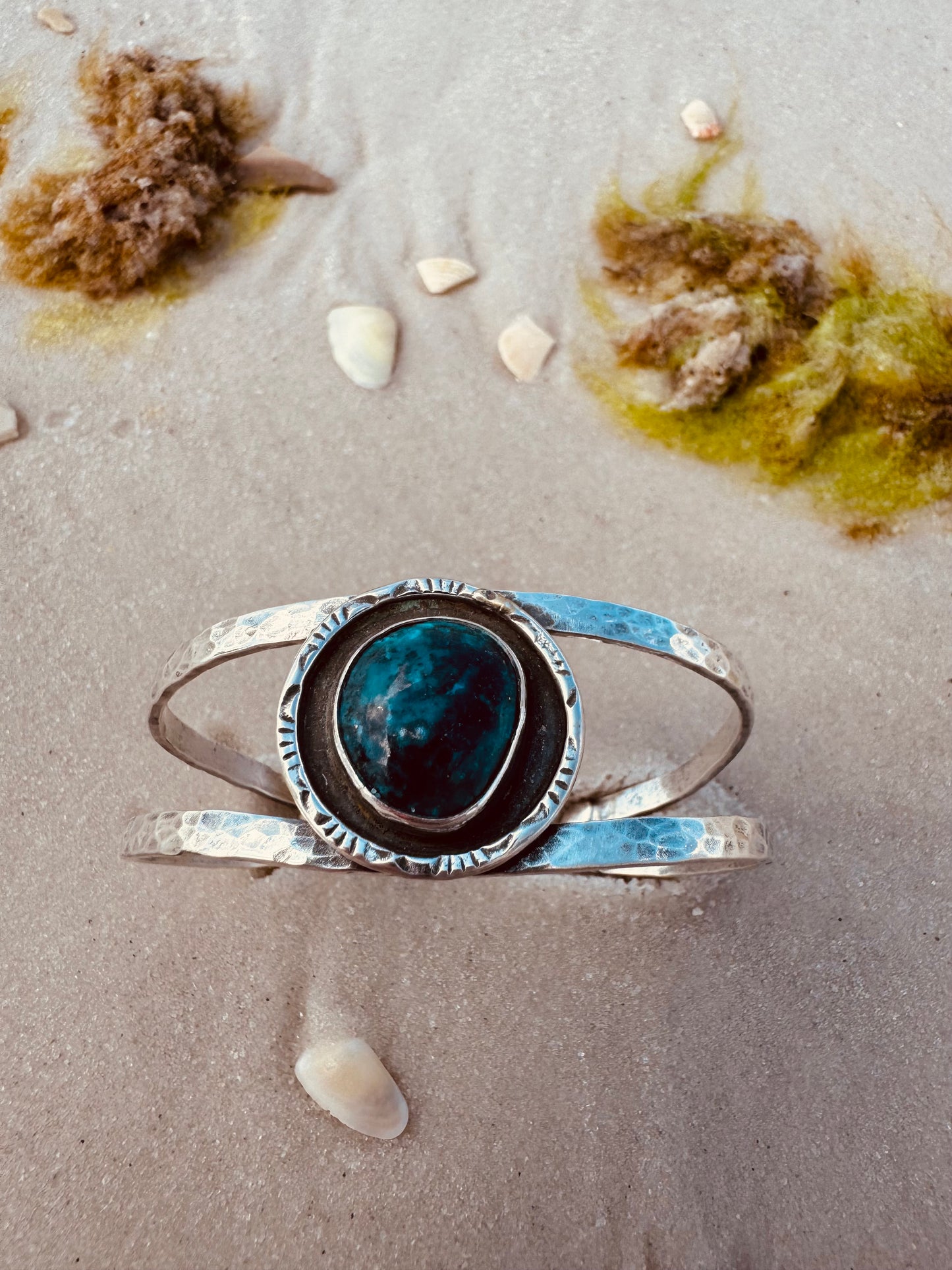 Dark Blue Turquoise shadow box Cuff