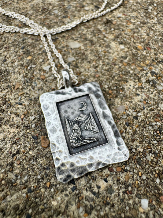 Hammered Picture Frame Pendant