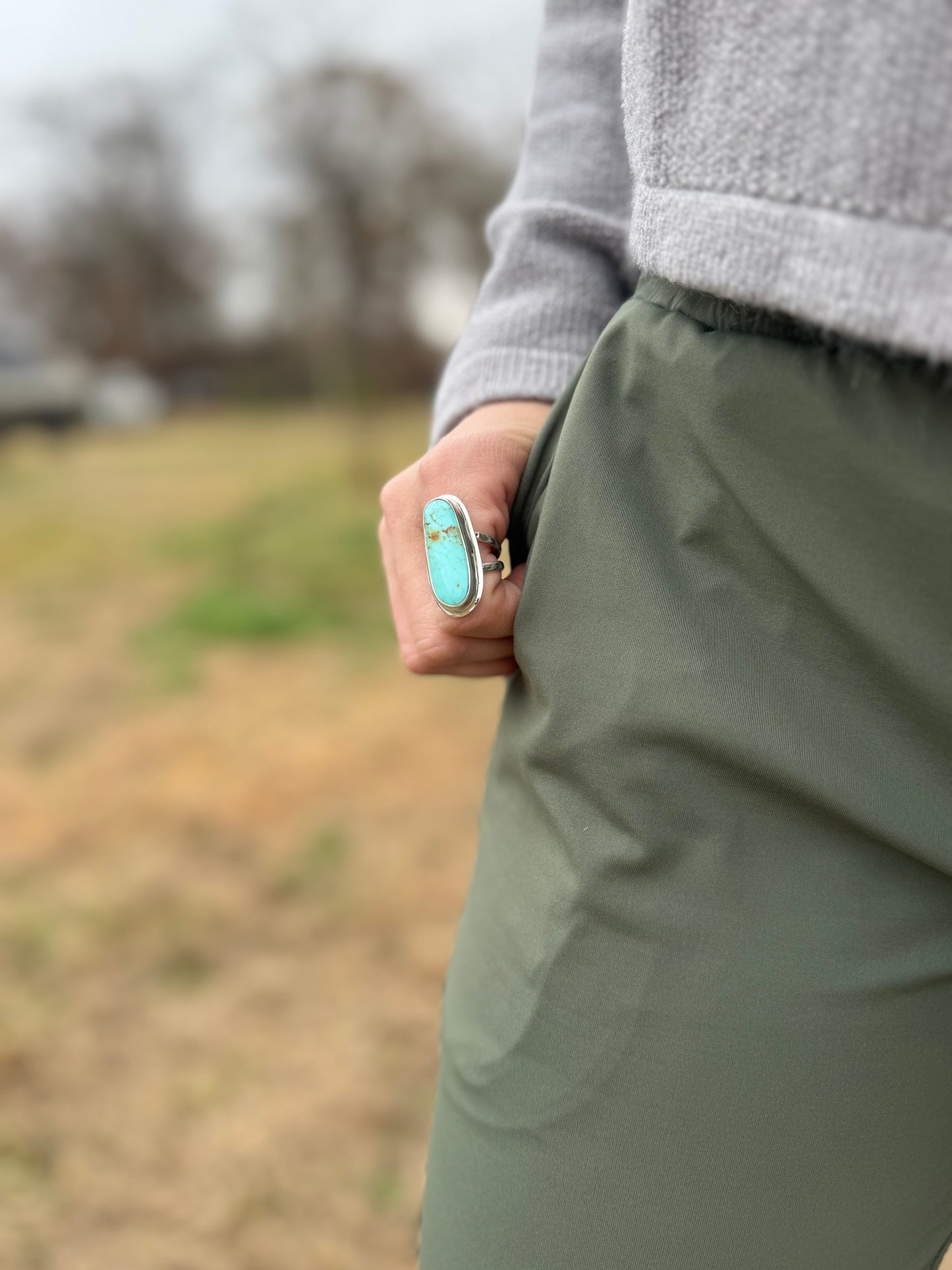 Light Blue Tyrone Turquoise Ring size 9