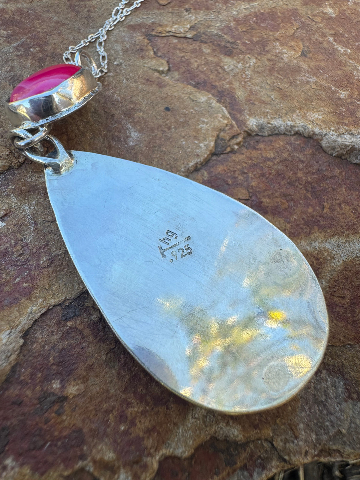 Wild Horse and Pink Agate Statement Pendant