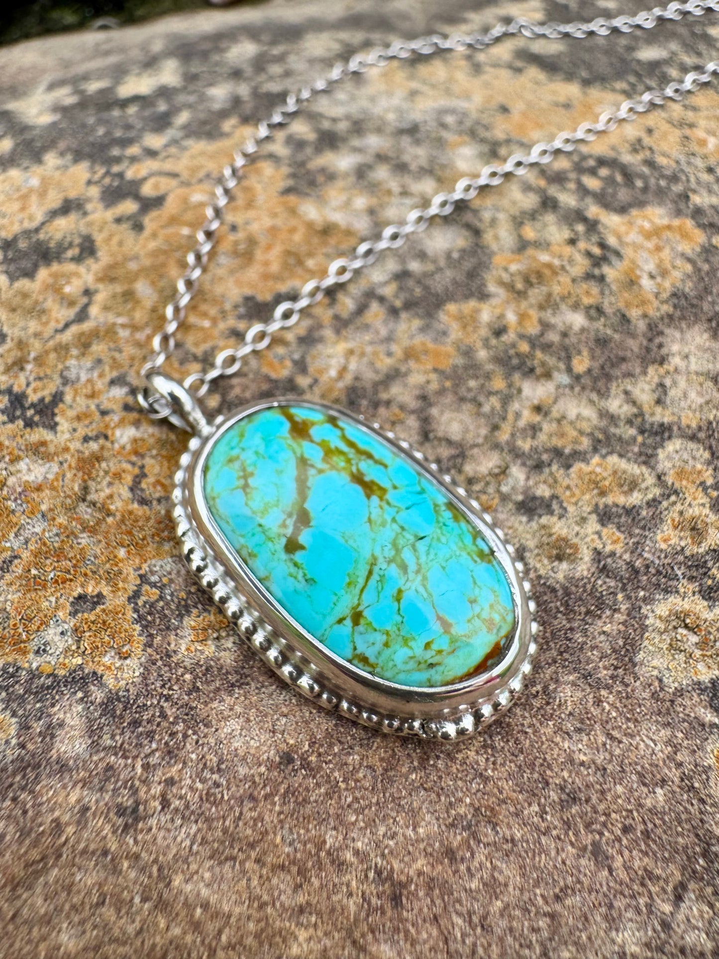 Oval Tyrone turquoise Pendant