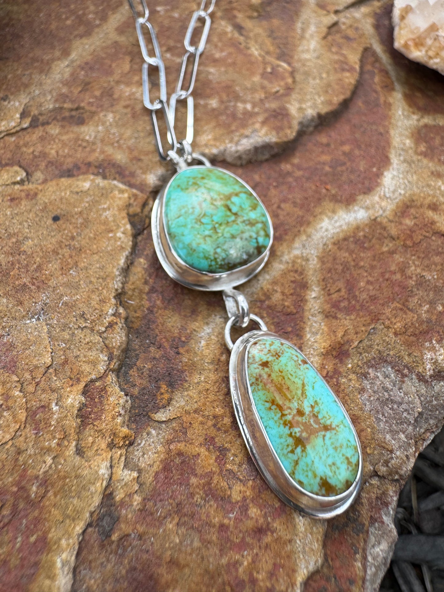 Turquoise Paperclip Chain Necklace