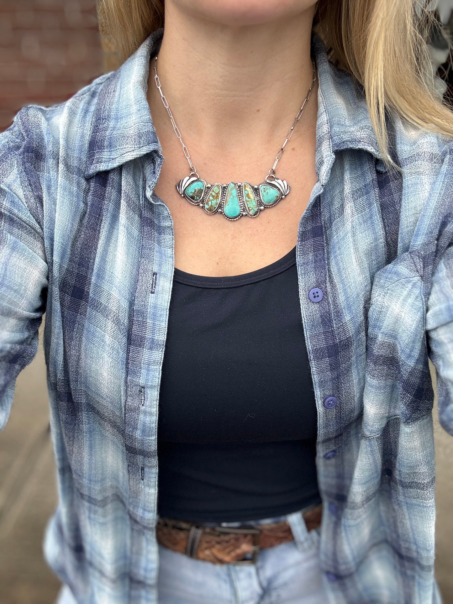 Five stone Collar Turquoise Necklace