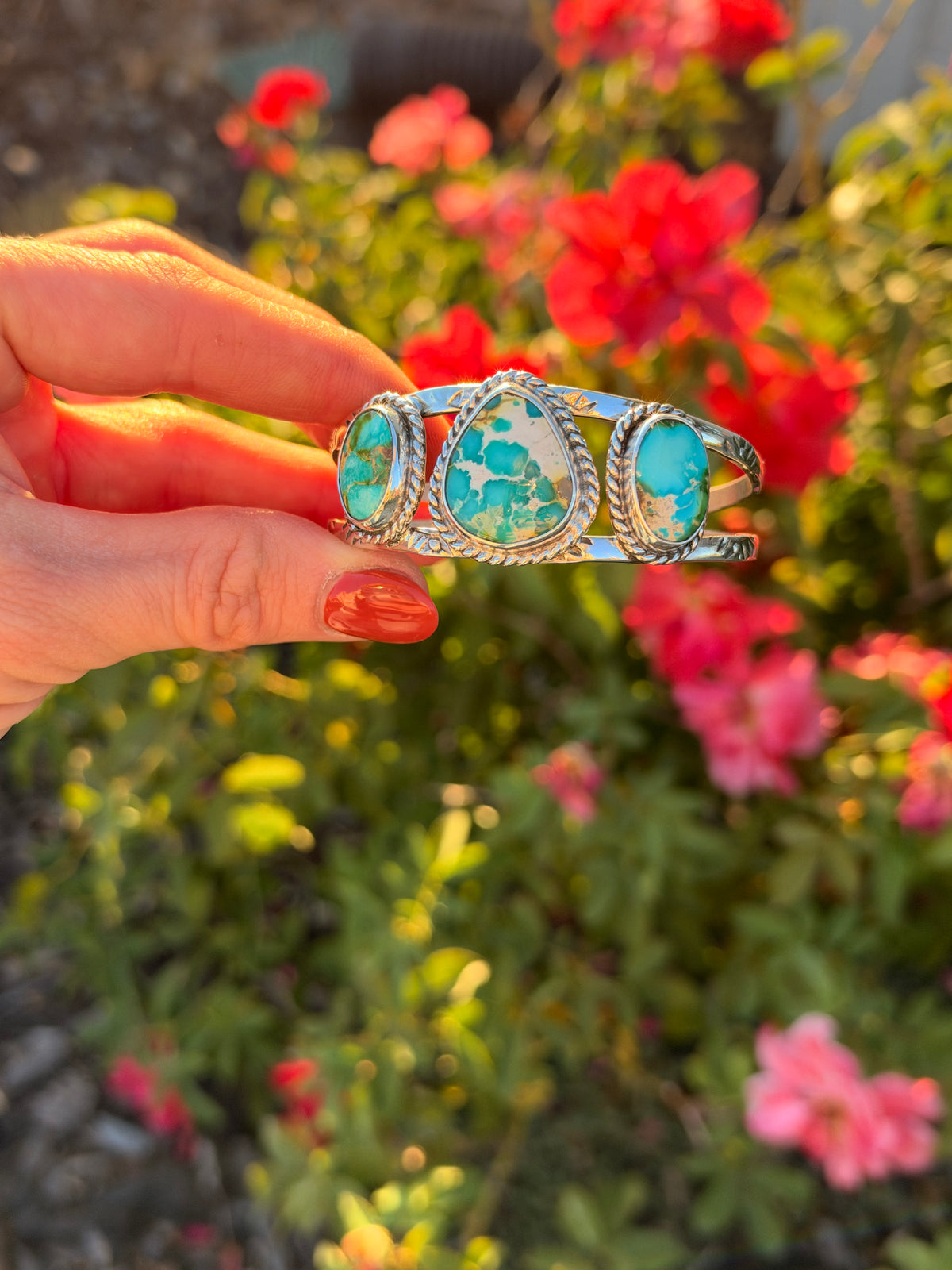 Sonoran Gold Turquoise Triple-Stone Cuff