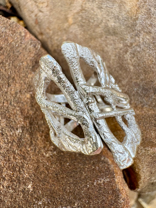 Rustic Forged Adjustable Ring size 7.5-9.5