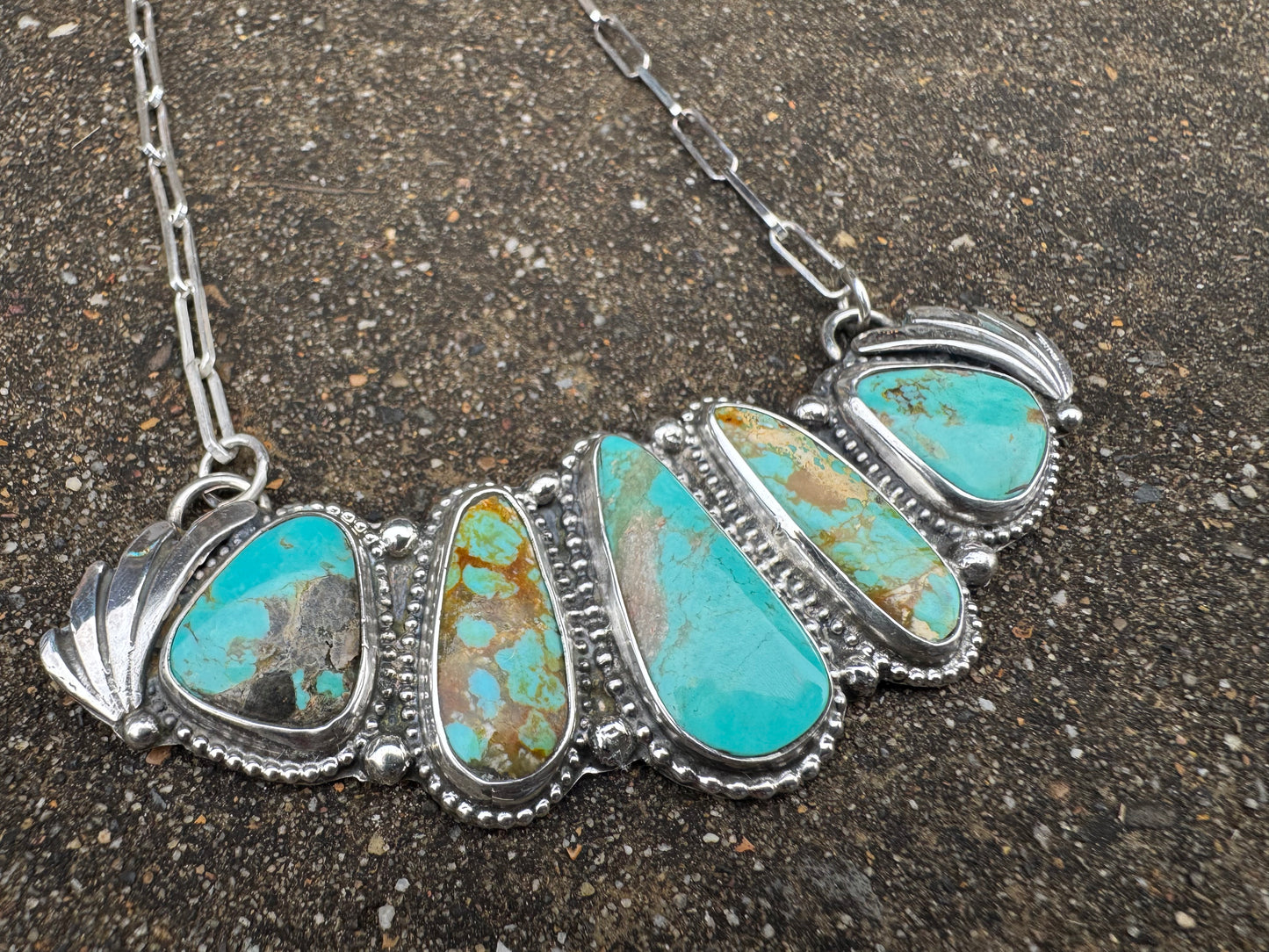 Five stone Collar Turquoise Necklace