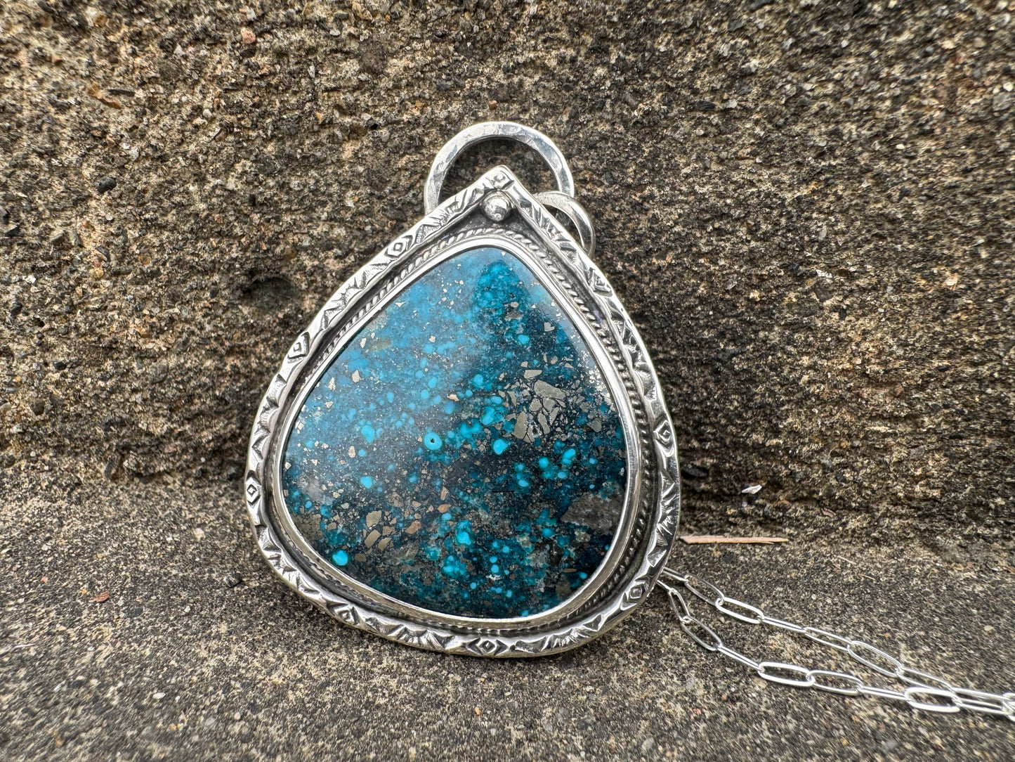 Starry Night Morenci turquoise Statement necklace