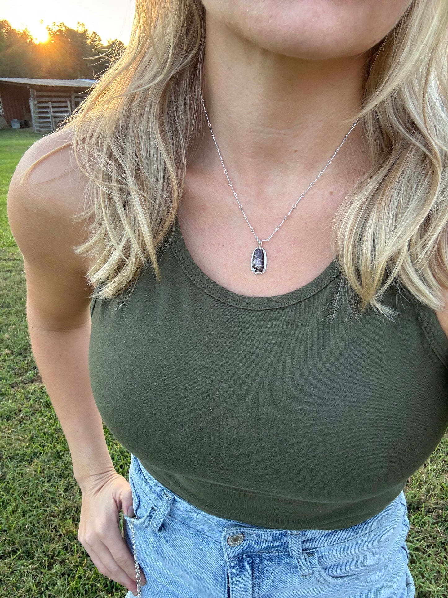 Wild Horse Magnesite Dainty Pendant