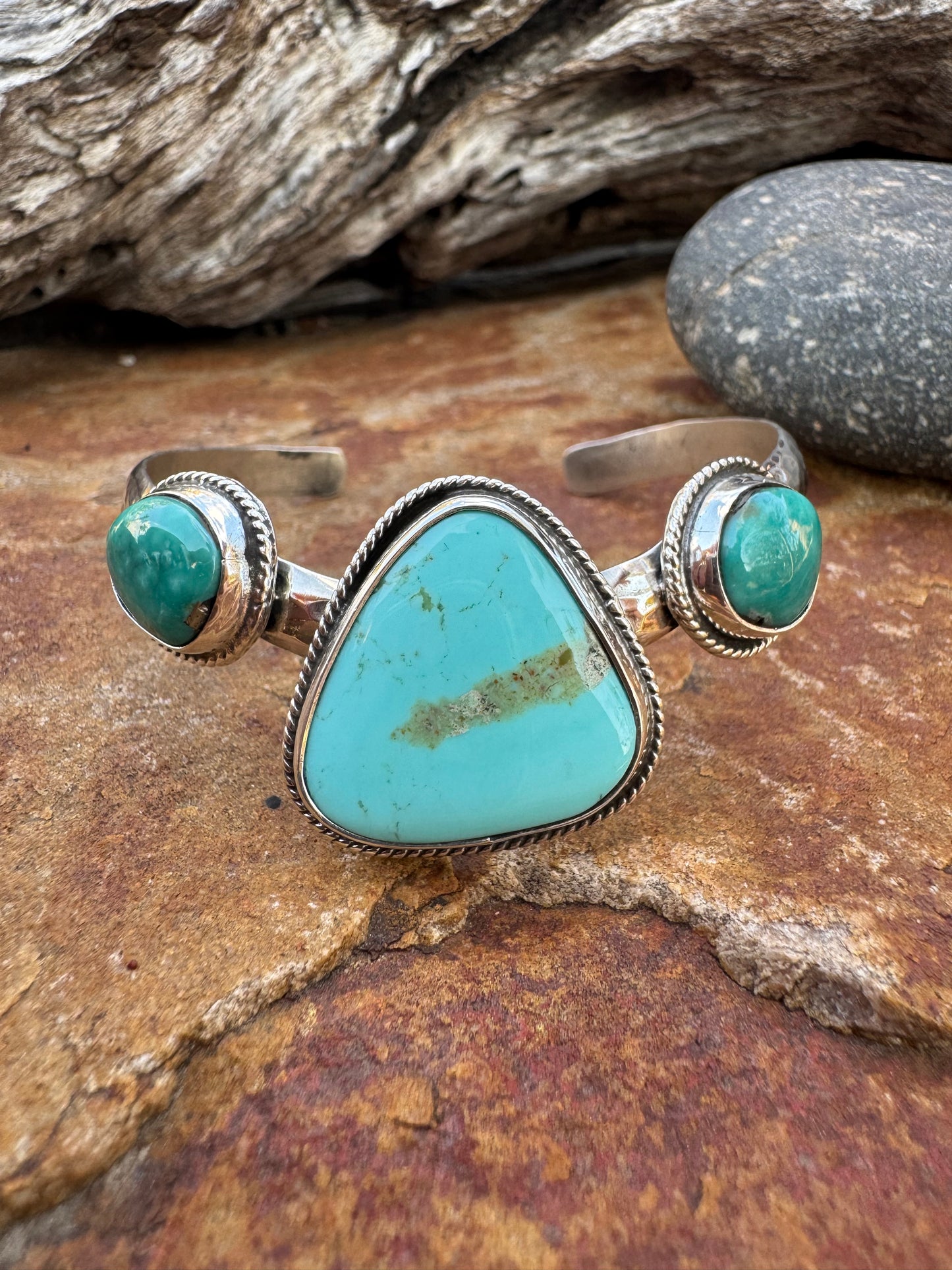 Turquoise Trio Sterling silver Cuff