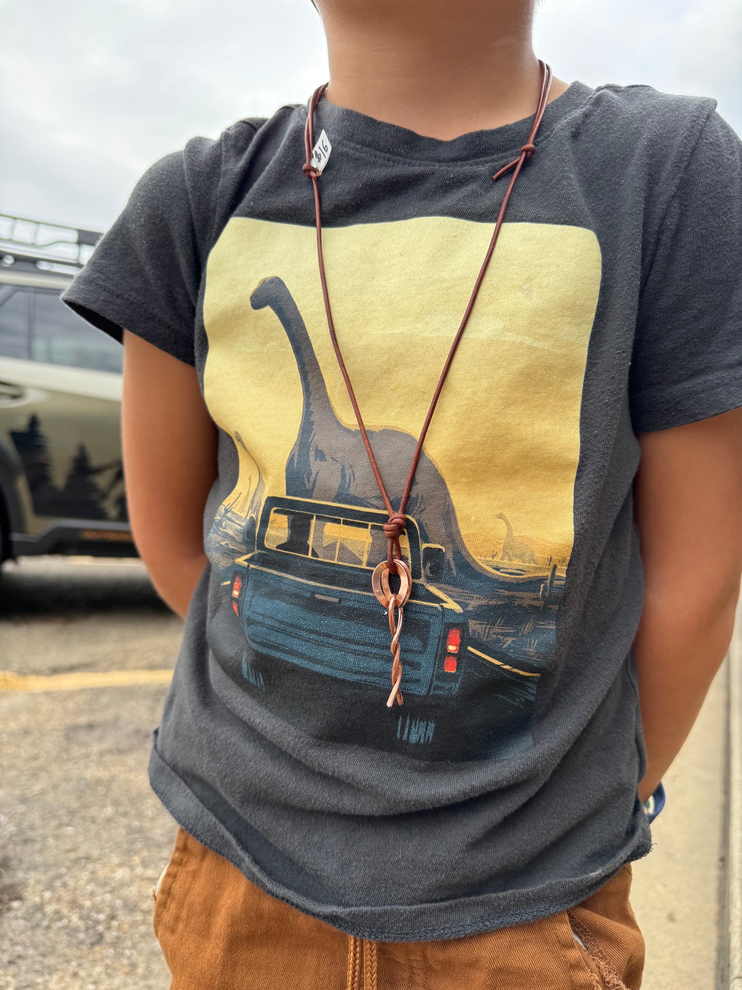 Copper and Leather Necklace made by Logan