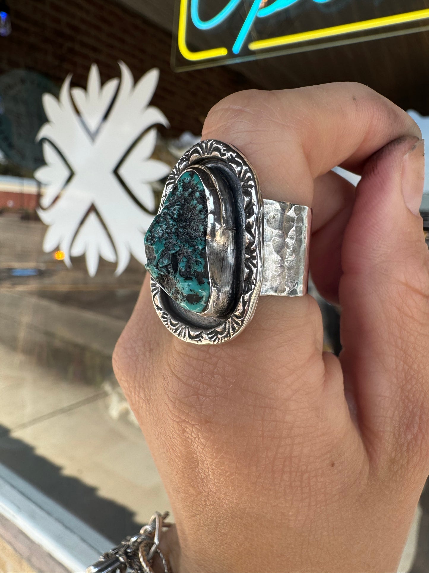 Morenci Nugget turquoise ring size 8