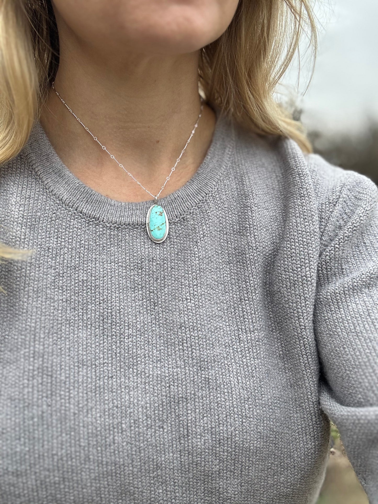 Light blue Tyrone turquoise pendant