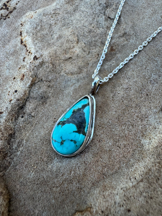 Dainty Tyrone Turquoise Pendant