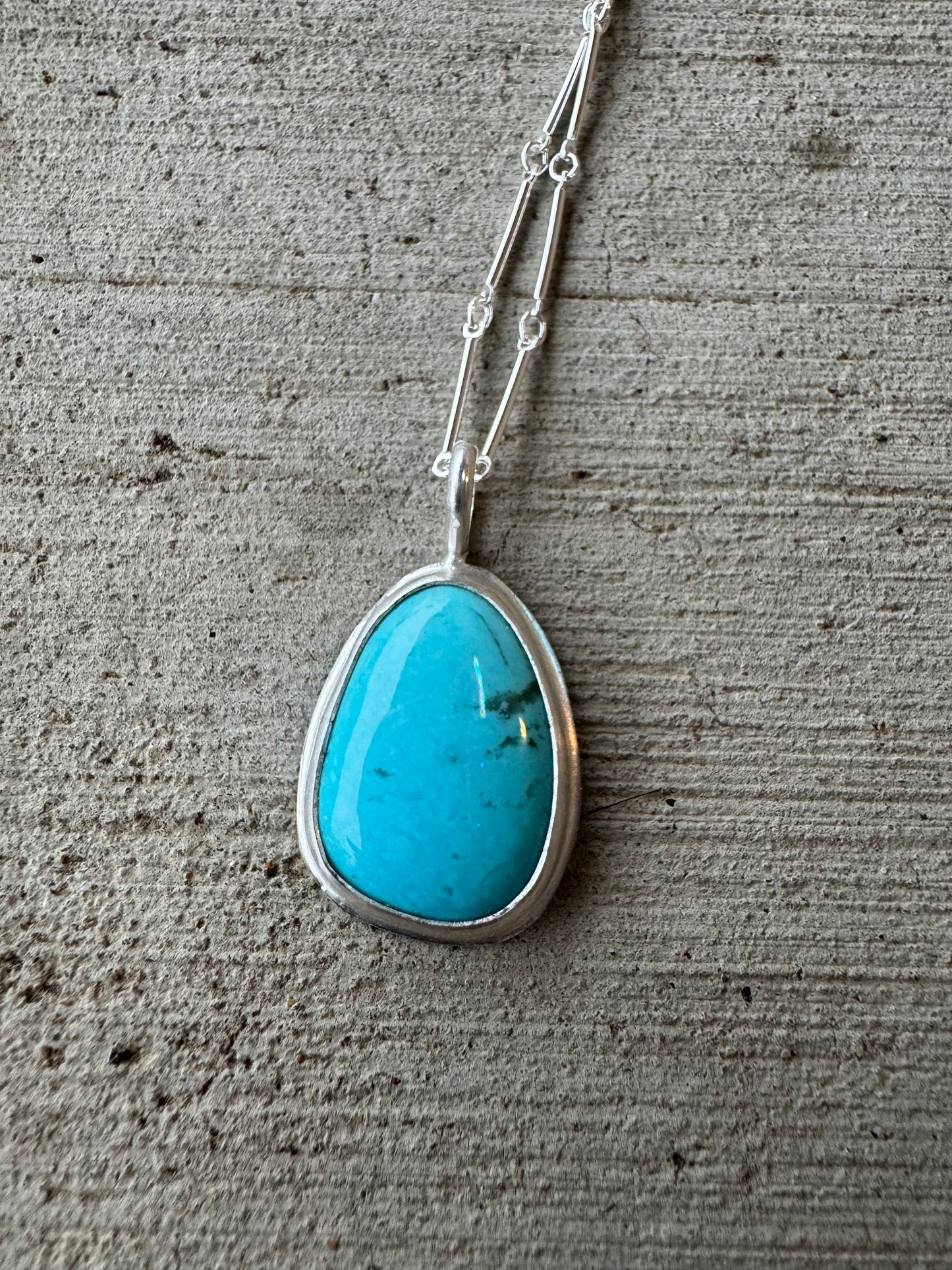 Small Bright blue Kingman Turquoise pendant