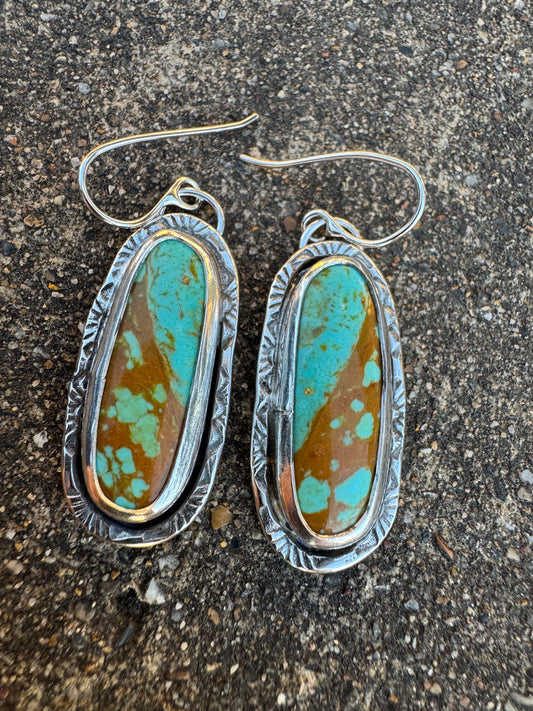 Tyrone turquoise stamped earrings