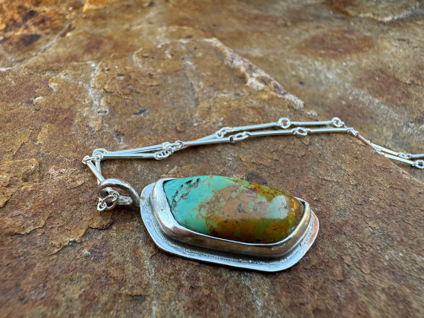 Kingman turquoise slab pendant