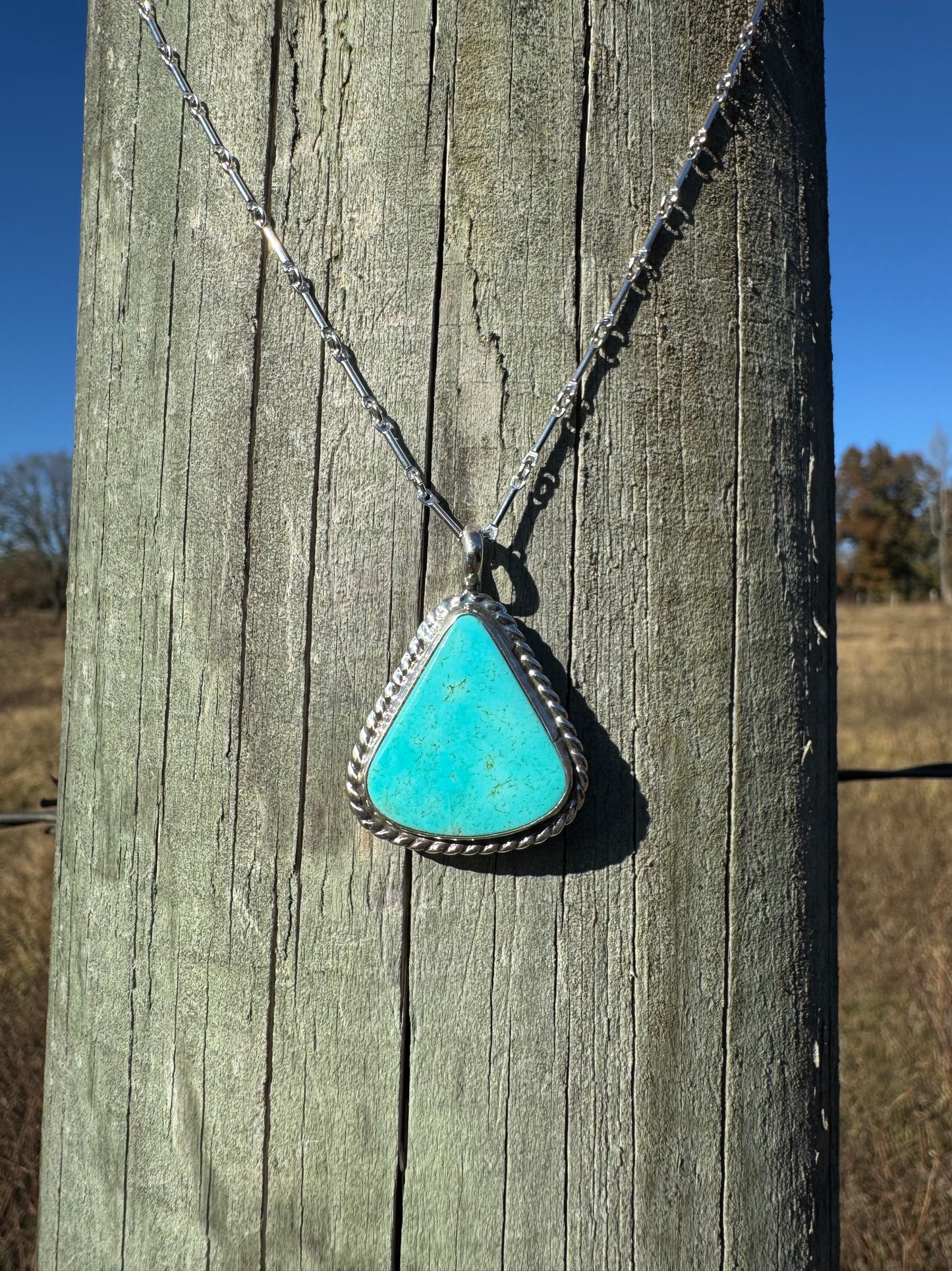 Bright blue Kings Manassa turquoise necklace