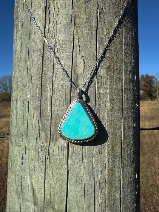 Bright blue Kings Manassa turquoise necklace