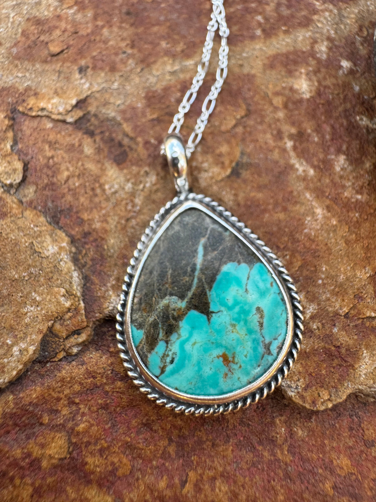 Teardrop Tyrone Turquoise Pendant
