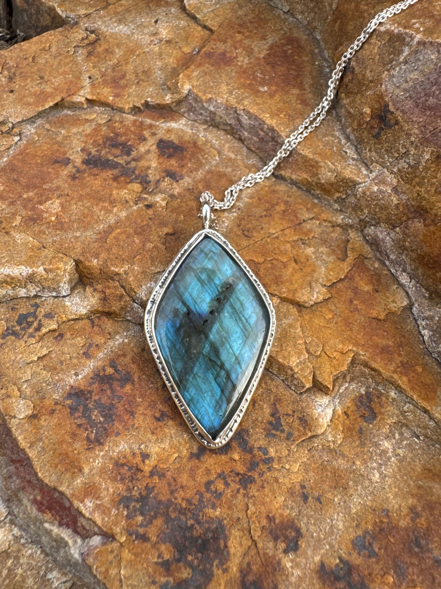 Labradorite statement necklace