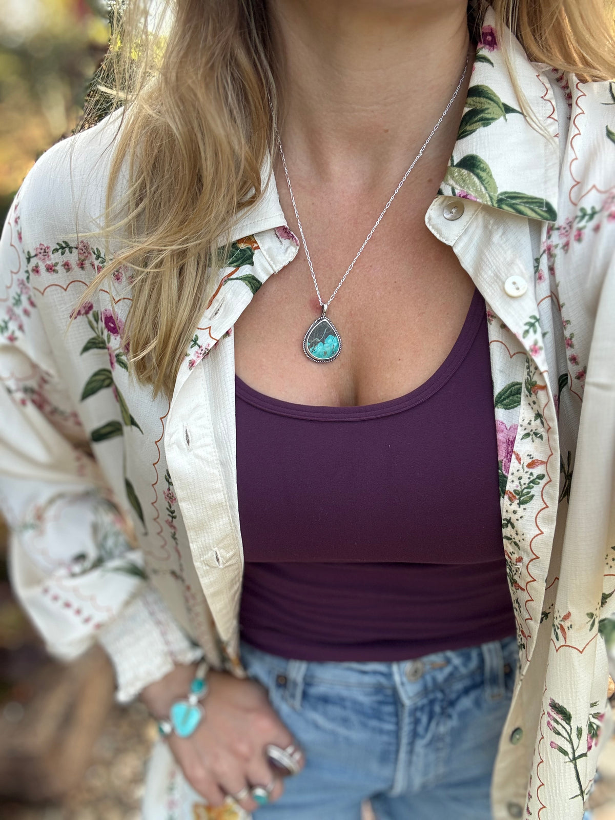 Teardrop Tyrone Turquoise Pendant