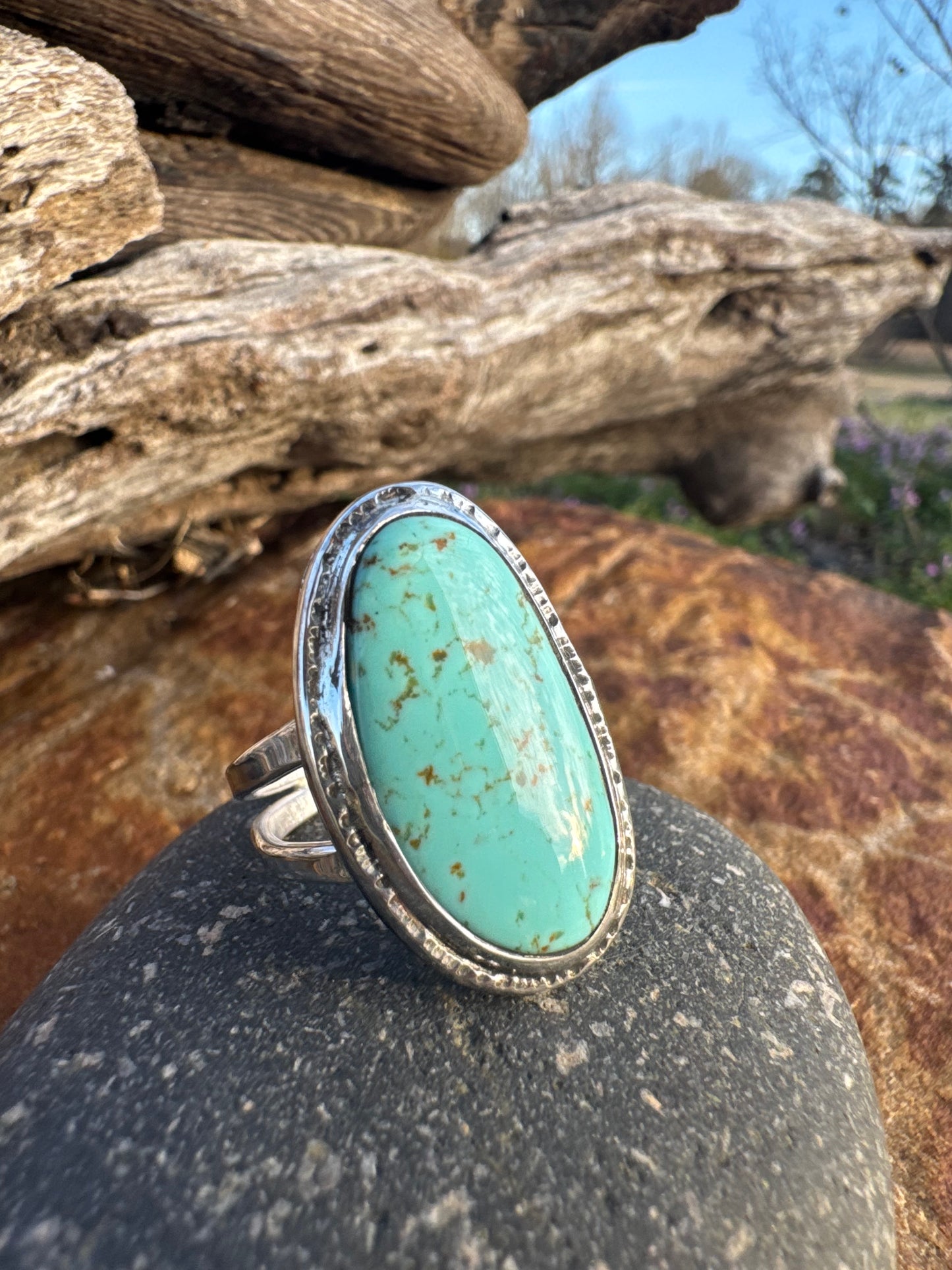 Long Tyrone Turquoise ring size 9