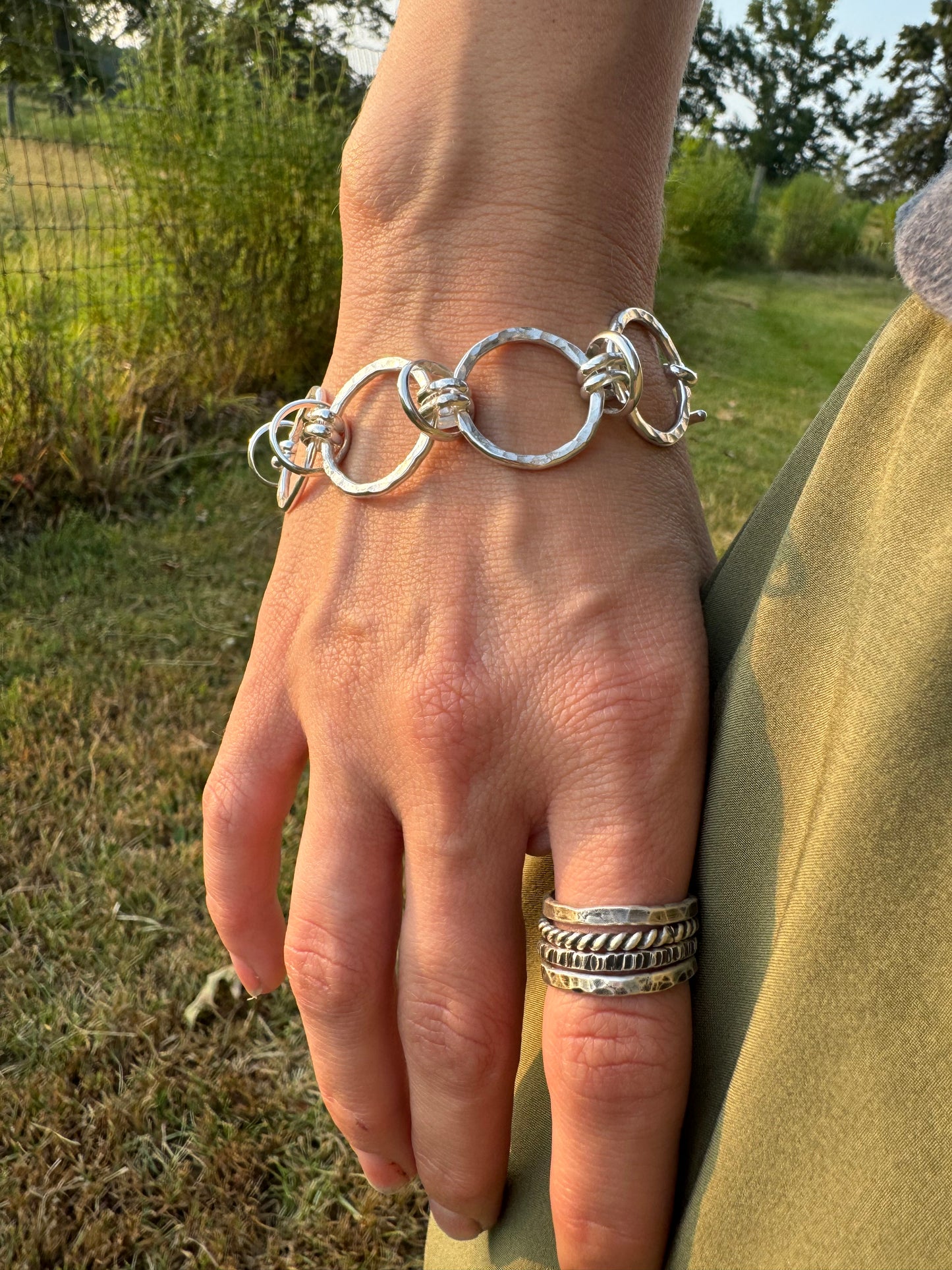 Handmade sterling silver link bracelet