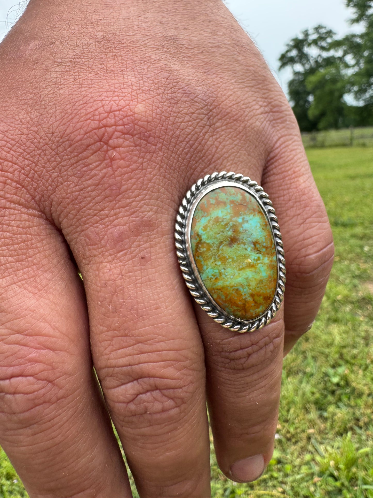 Green Tyrone turquoise ring size 11.5