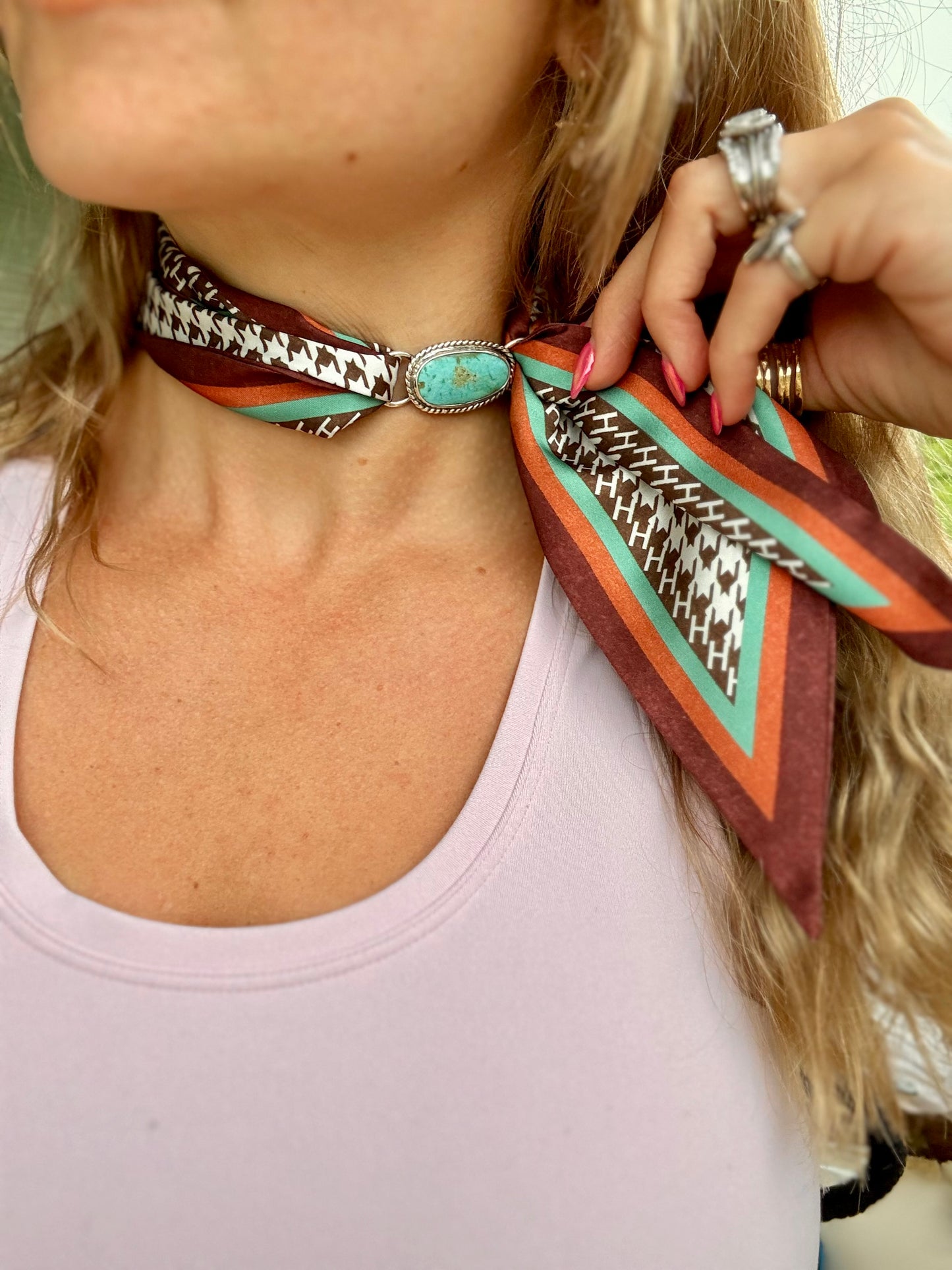 Tyrone Turquoise Twilly Tie Slide Set