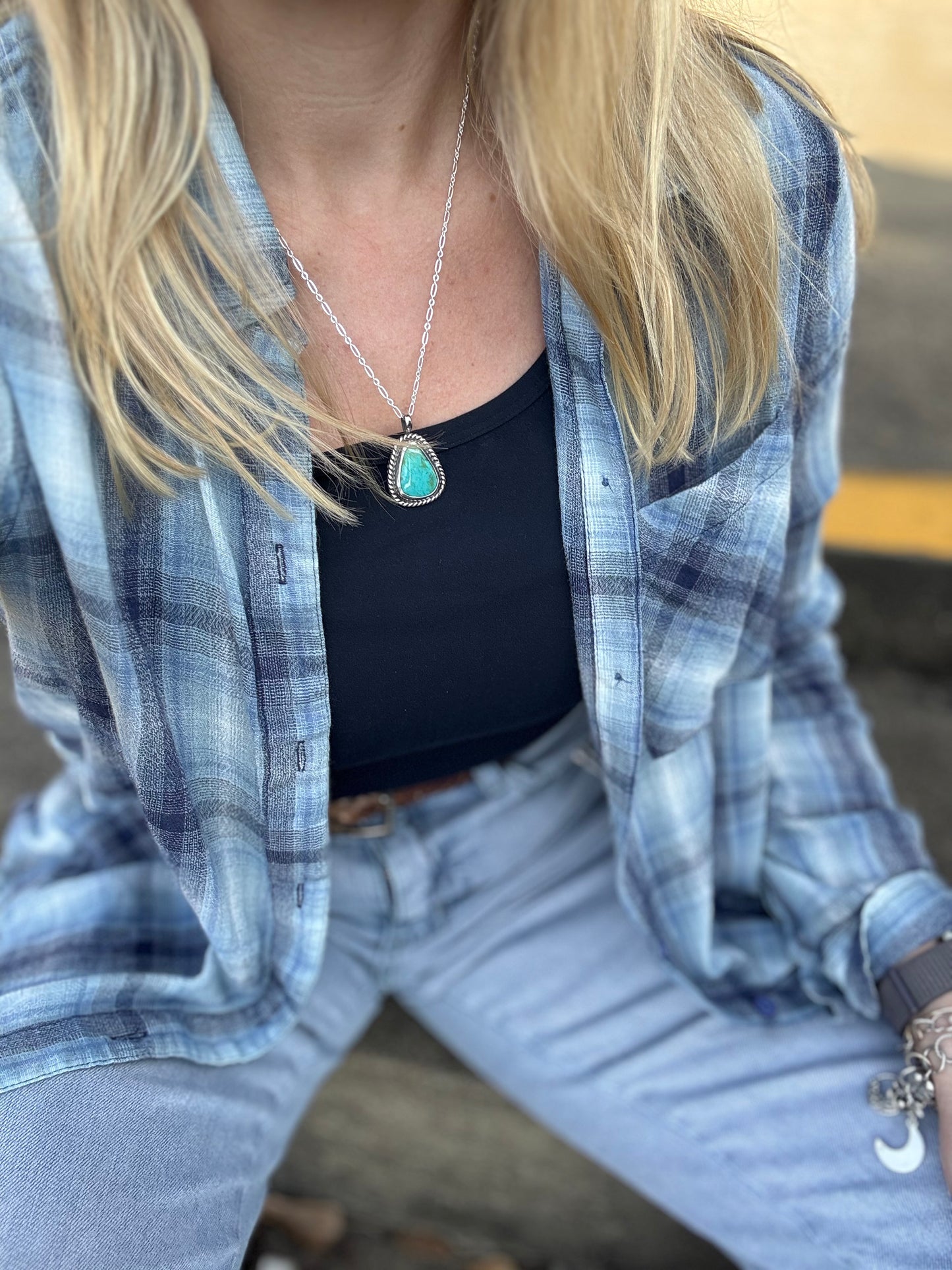 Tyrone Turquoise Sterling silver necklace