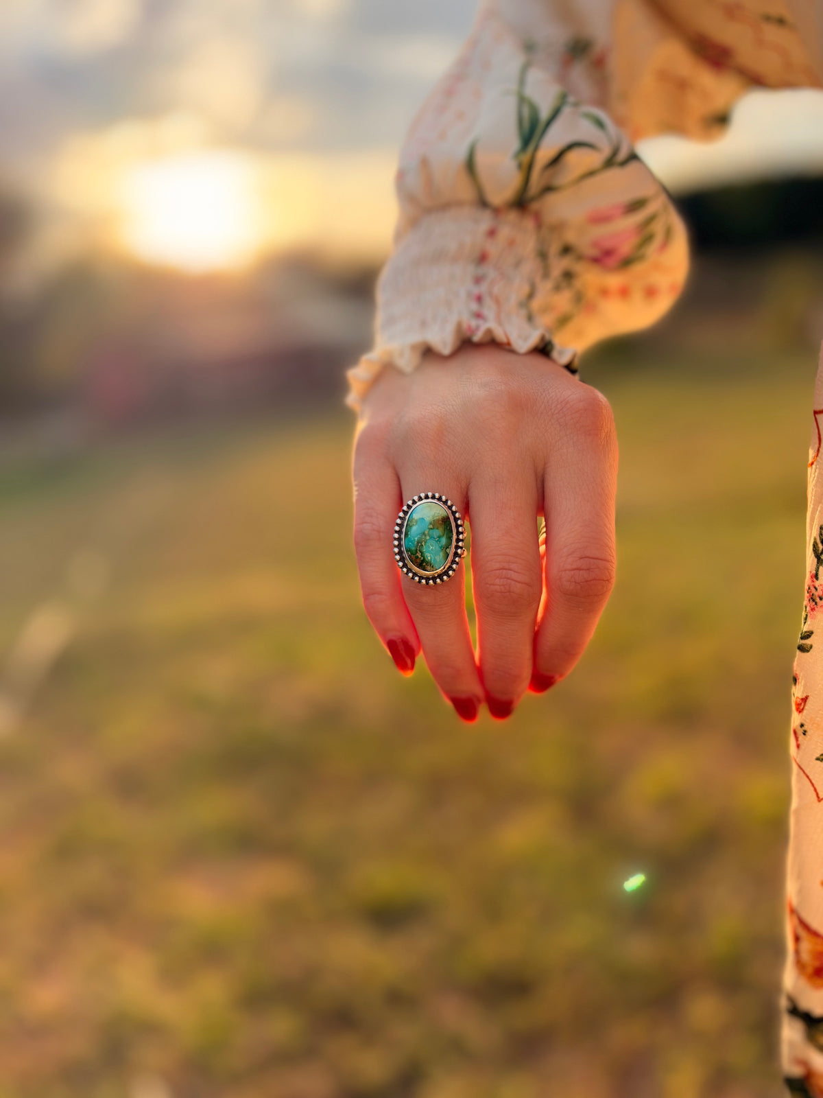 Sonoran Gold Turquoise Sterling Silver Ring – Custom Order size 5