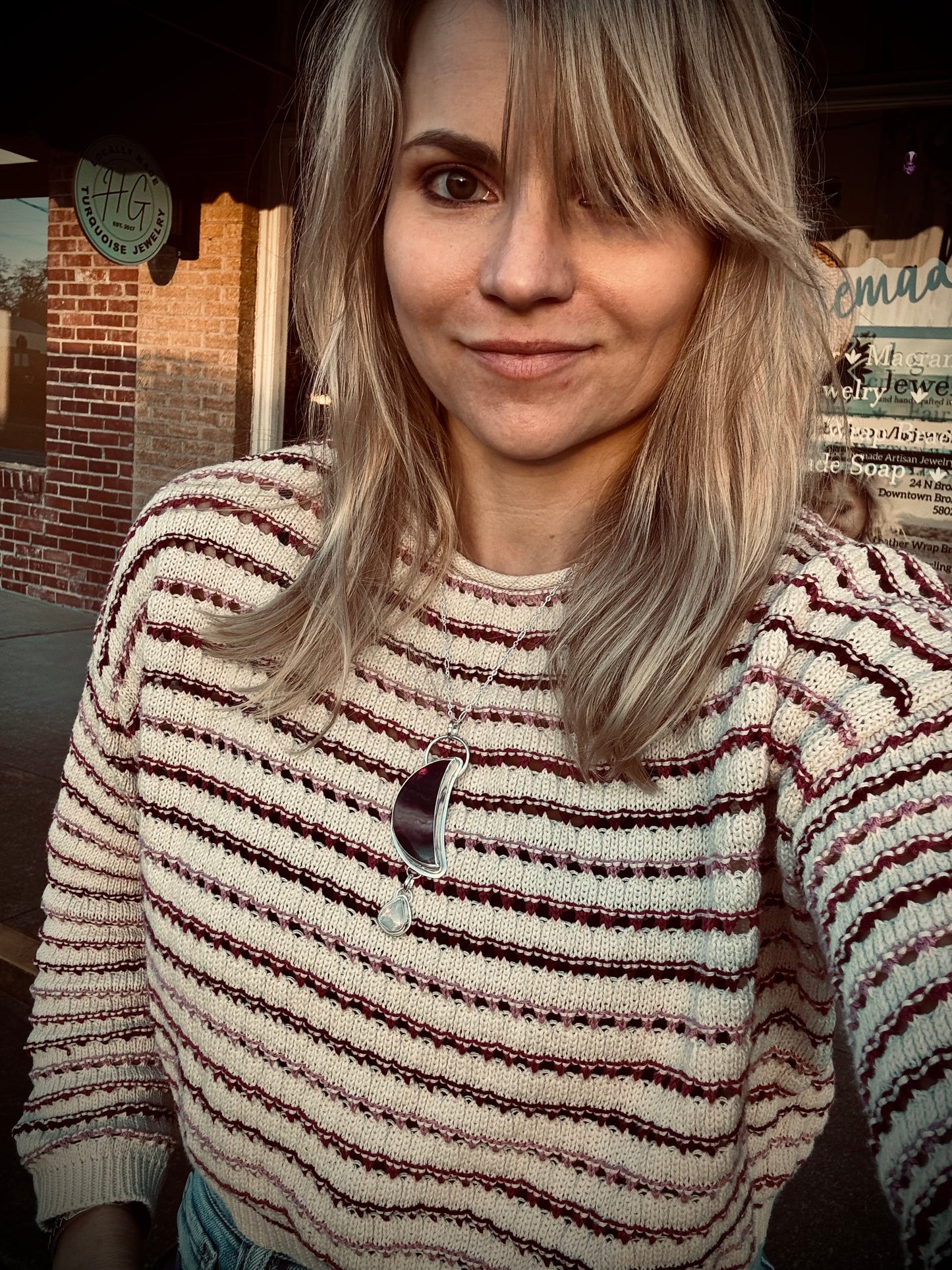 Fluorite and Moonstone Pendant