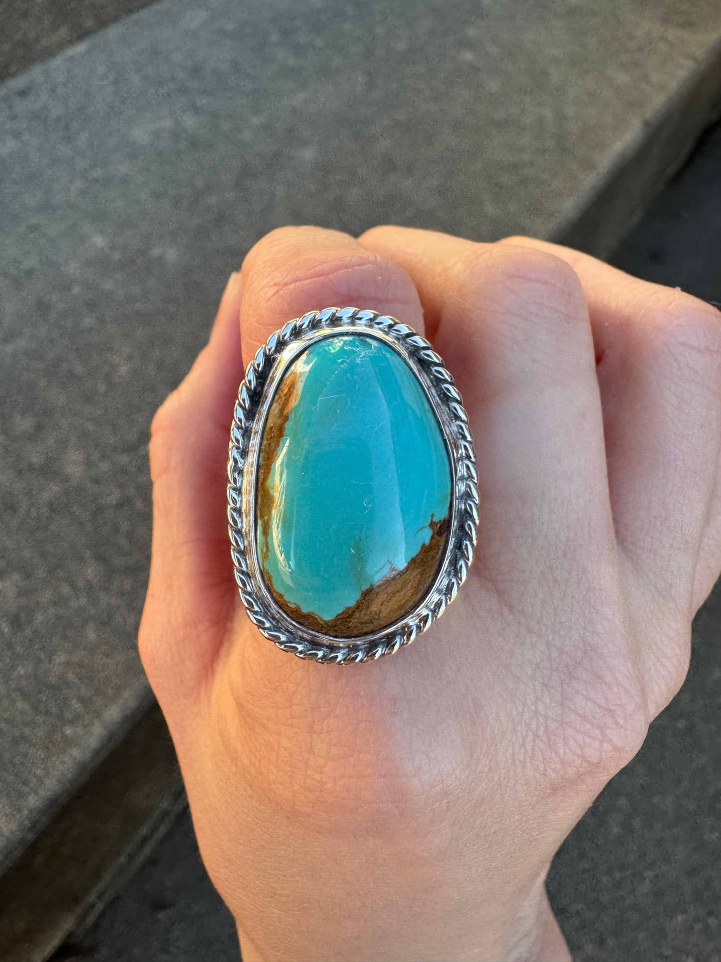 Kingman turquoise Statement ring size 9