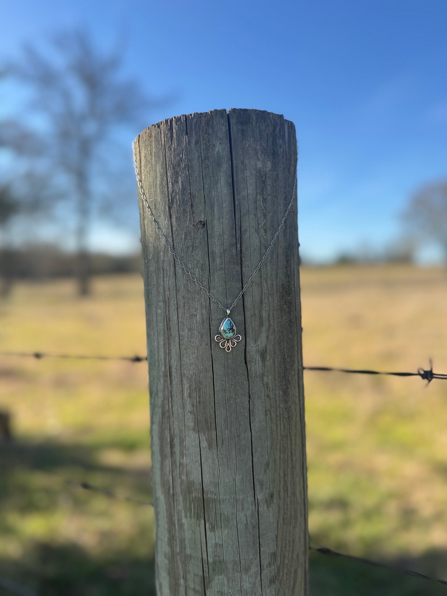 Dainty Tear Drop Turquoise Necklace