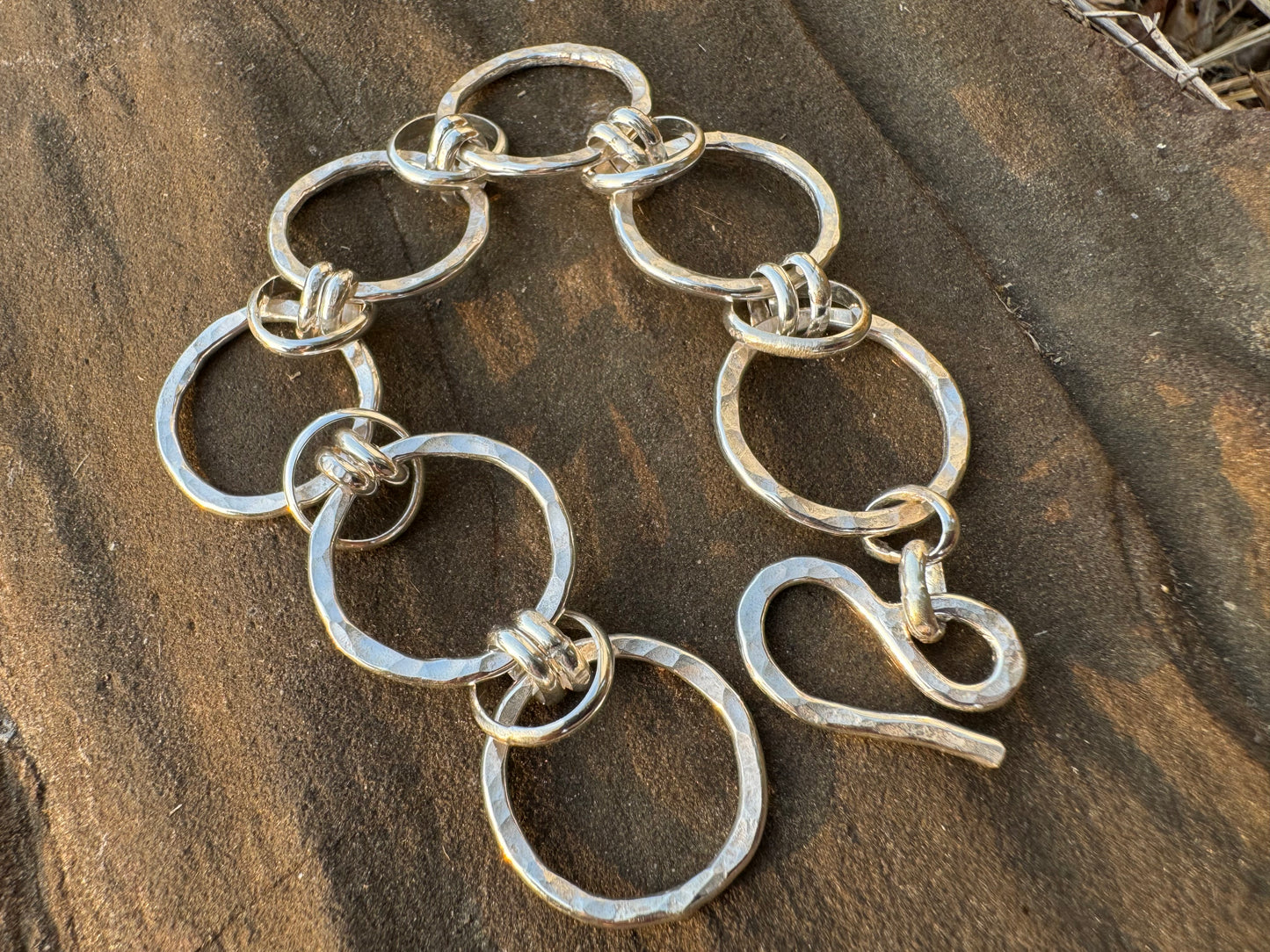 Handmade sterling silver link bracelet