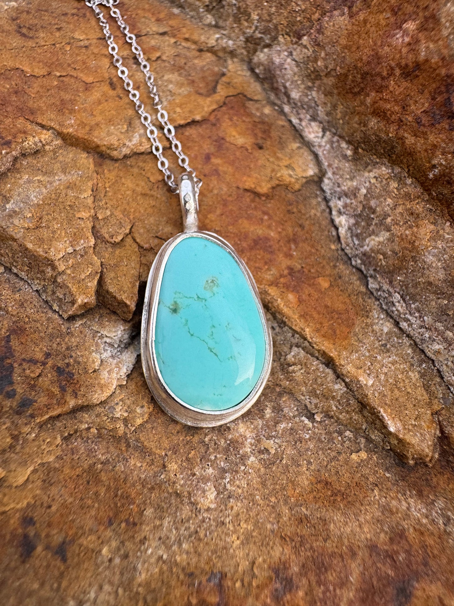 Oval Tyrone turquoise Dainty pendant