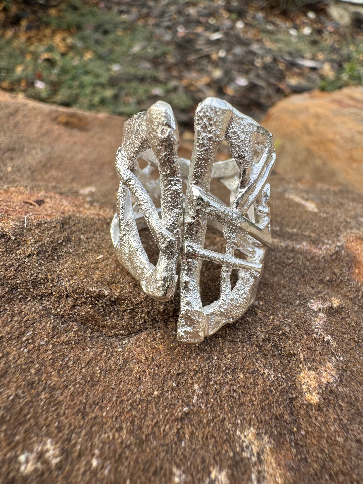 Rustic Forged Adjustable Ring size 7.5-9.5