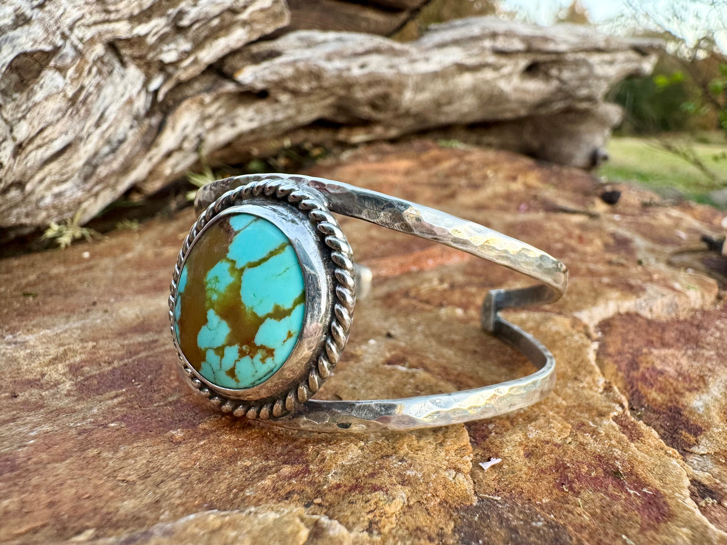 Round Tyrone Turquoise Cuff Bracelet