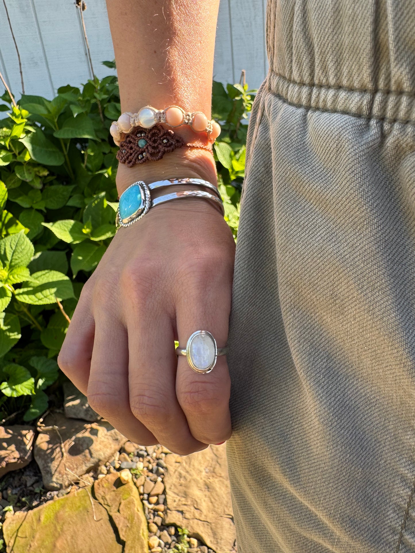 Dainty Moonstone ring size 7