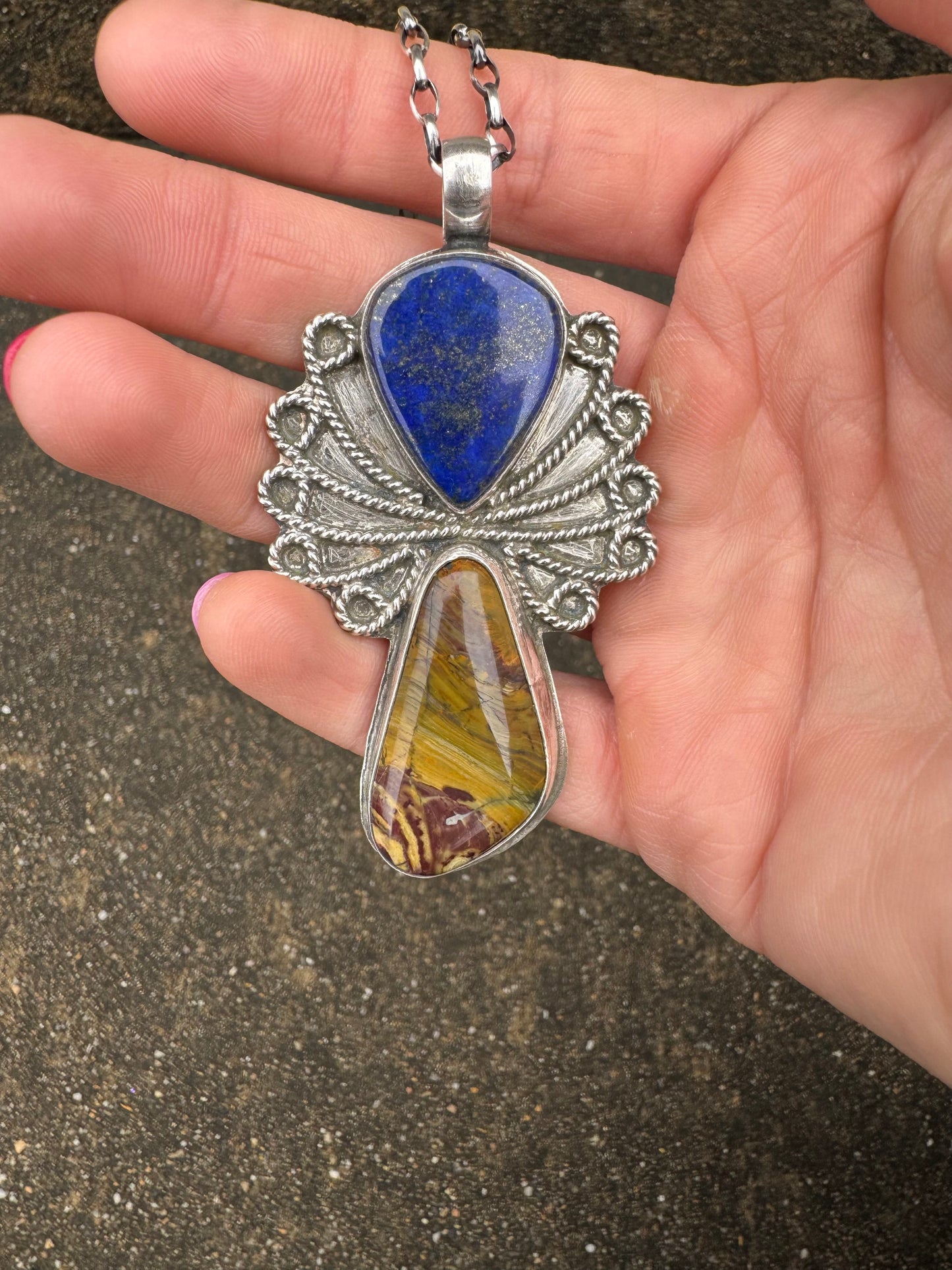 Lapis and Jasper Fancy Pendant