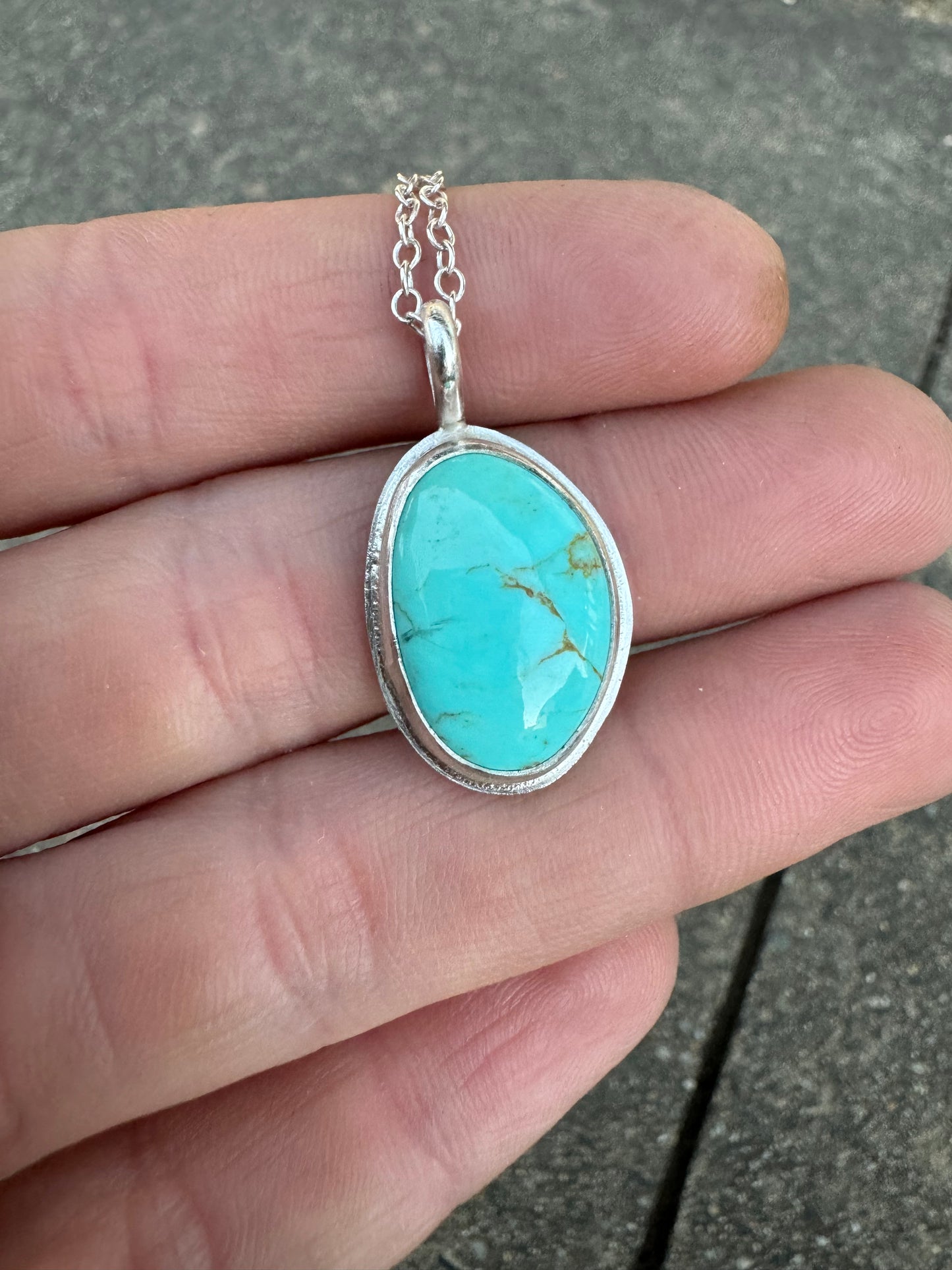 Bright Blue Dainty Turquoise Pendant