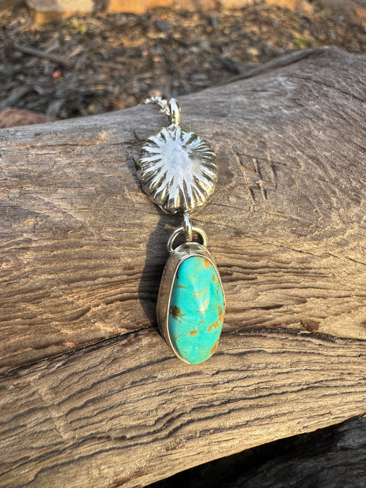 Handmade concho Turquoise pendant