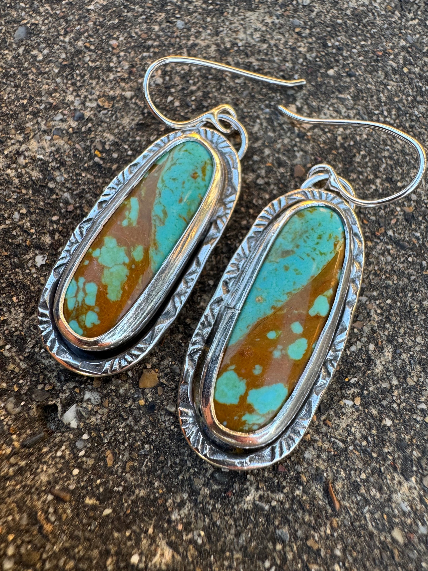 Tyrone turquoise stamped earrings