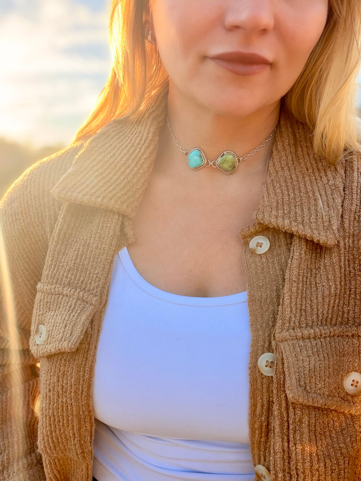 Golden Horizon Sonoran gold Double Stone Choker