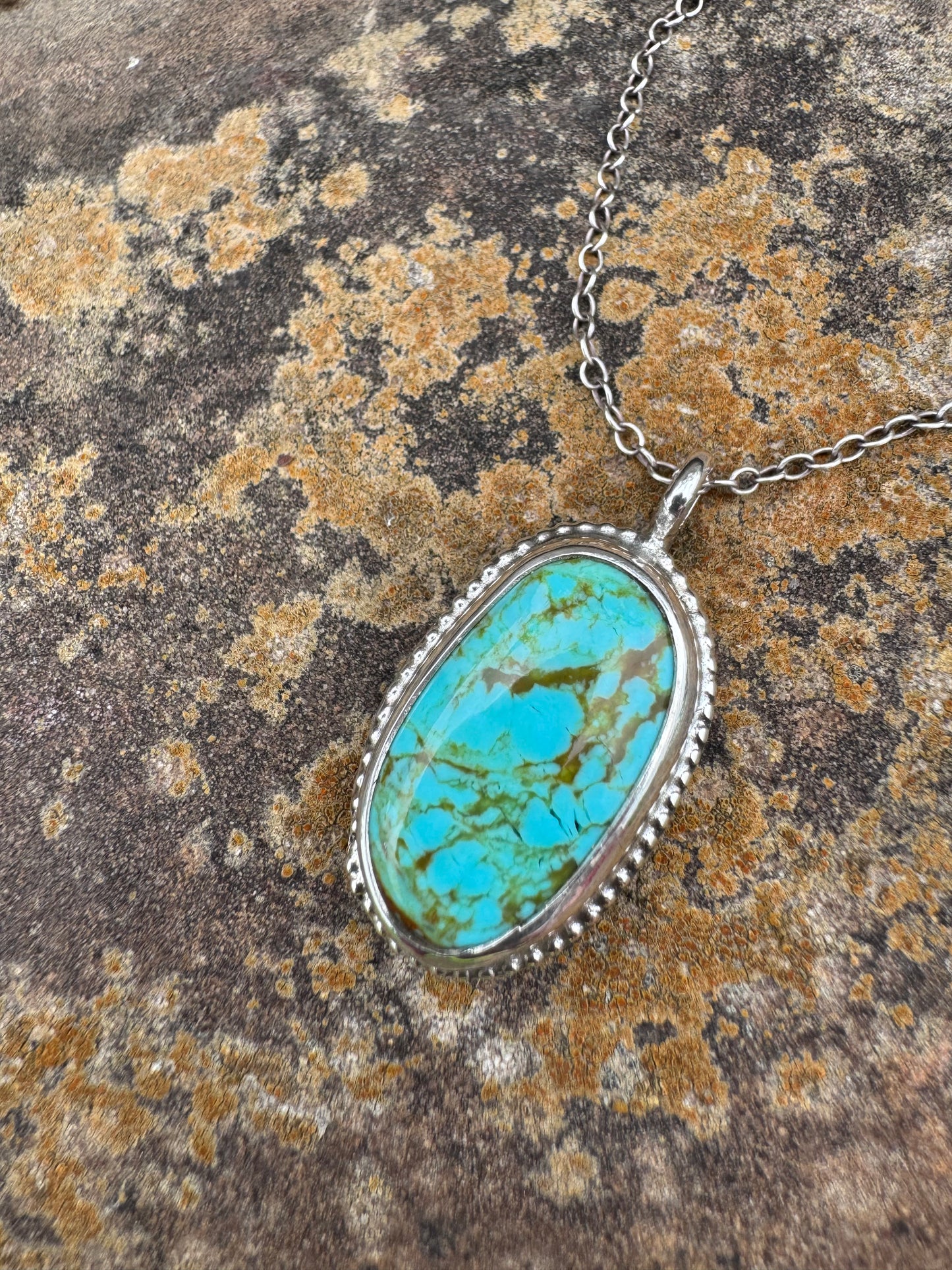 Oval Tyrone turquoise Pendant