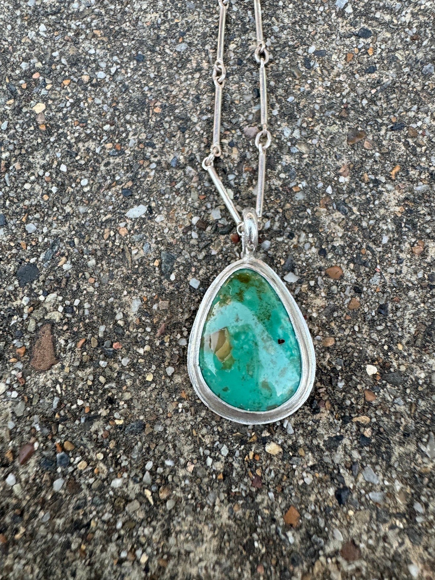 Green turquoise dainty pendant