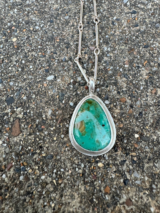 Green turquoise dainty pendant