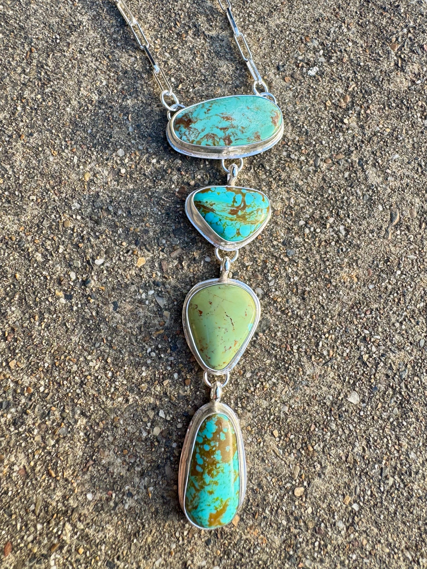 Tyrone Turquoise Lariat Necklace