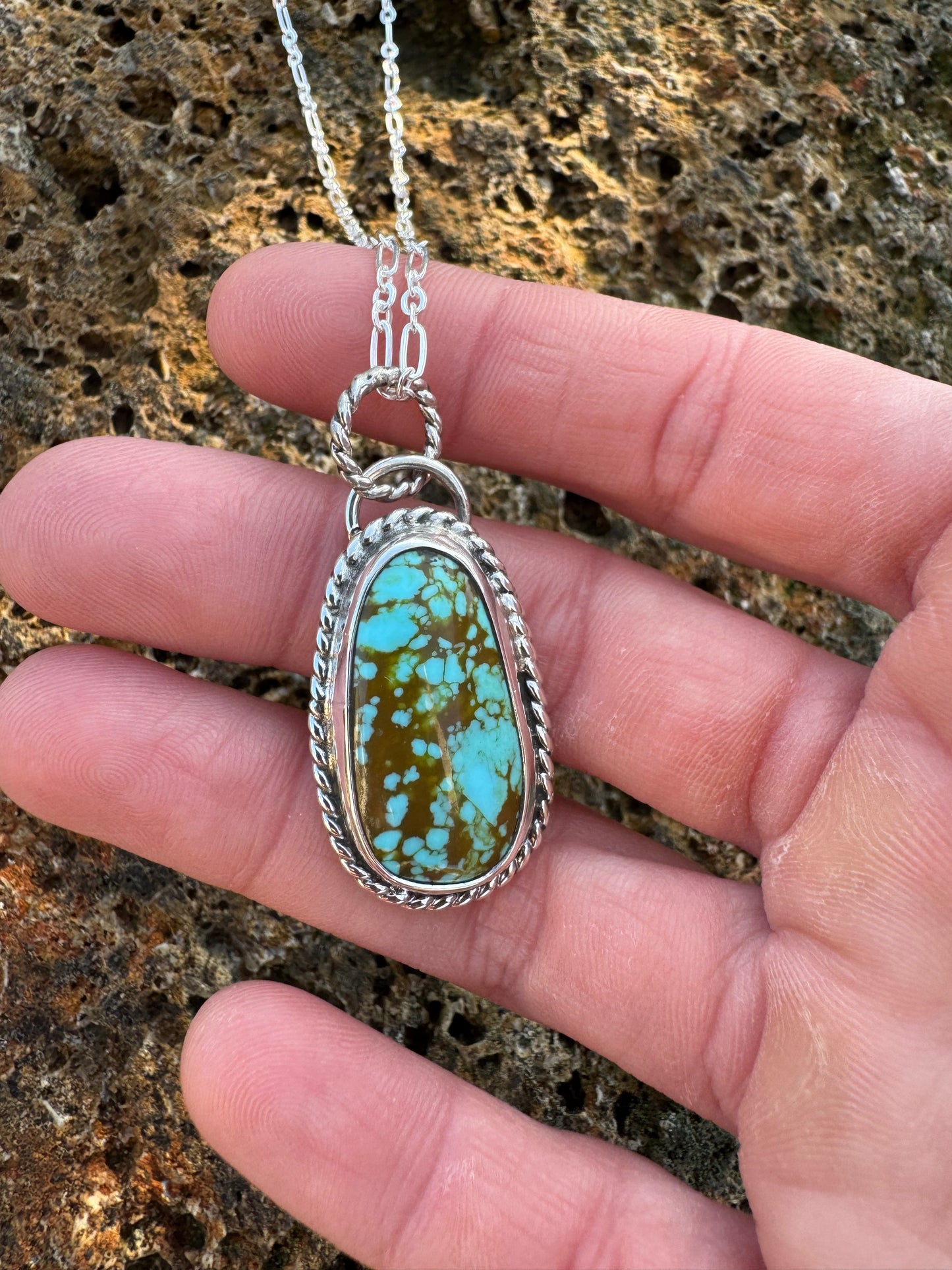 Tyrone Turquoise twisted rope necklace